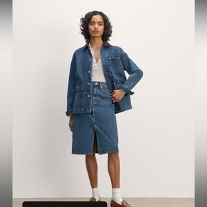 Everlane The Mid-Way Skirt in Deep Atlantic